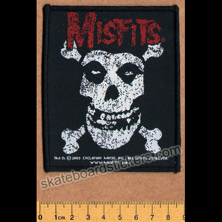 Misfits Sew-on Music Patch: Cross Bones - SkateboardStickers.com