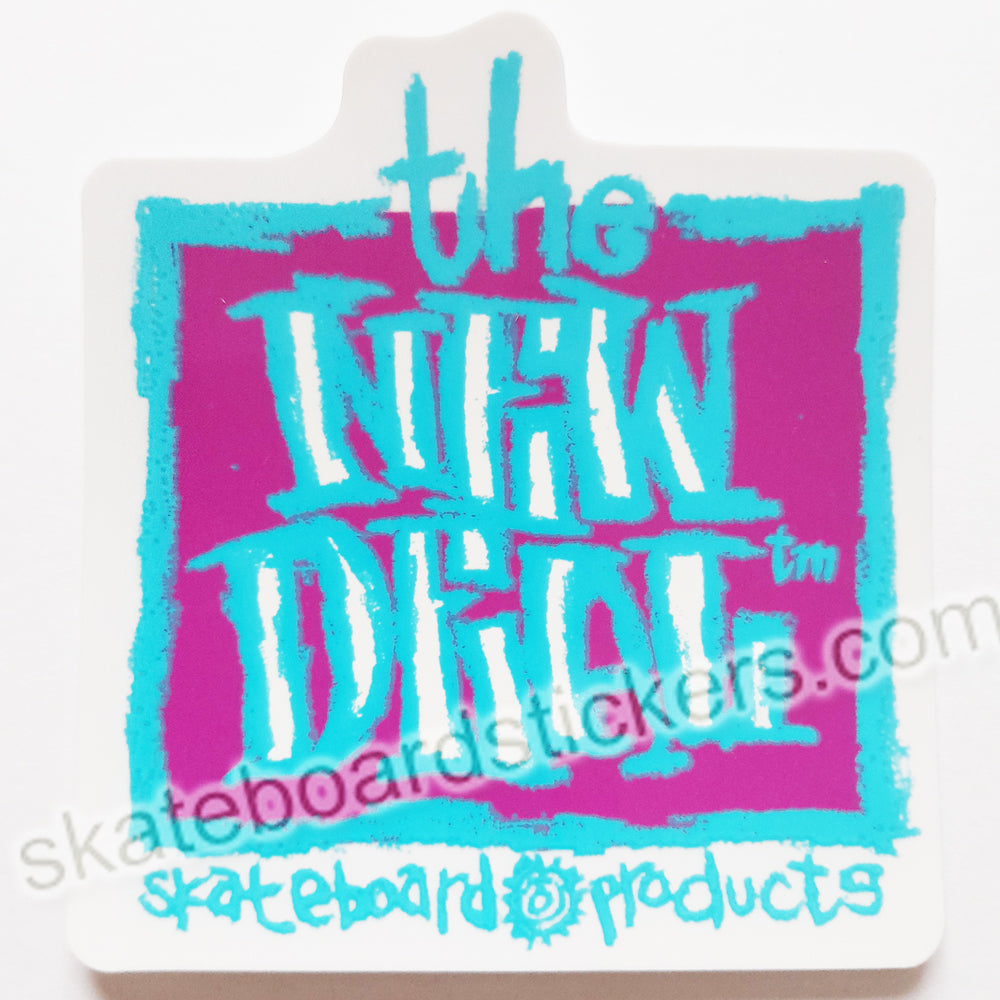 New Deal Official Reissue Skateboard Sticker - Original Napkin Logo Turquoise/Purple