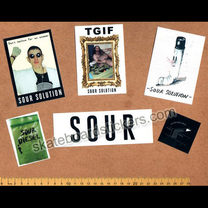 Sour Solution Sticker Pack of 6 - SkateboardStickers.com