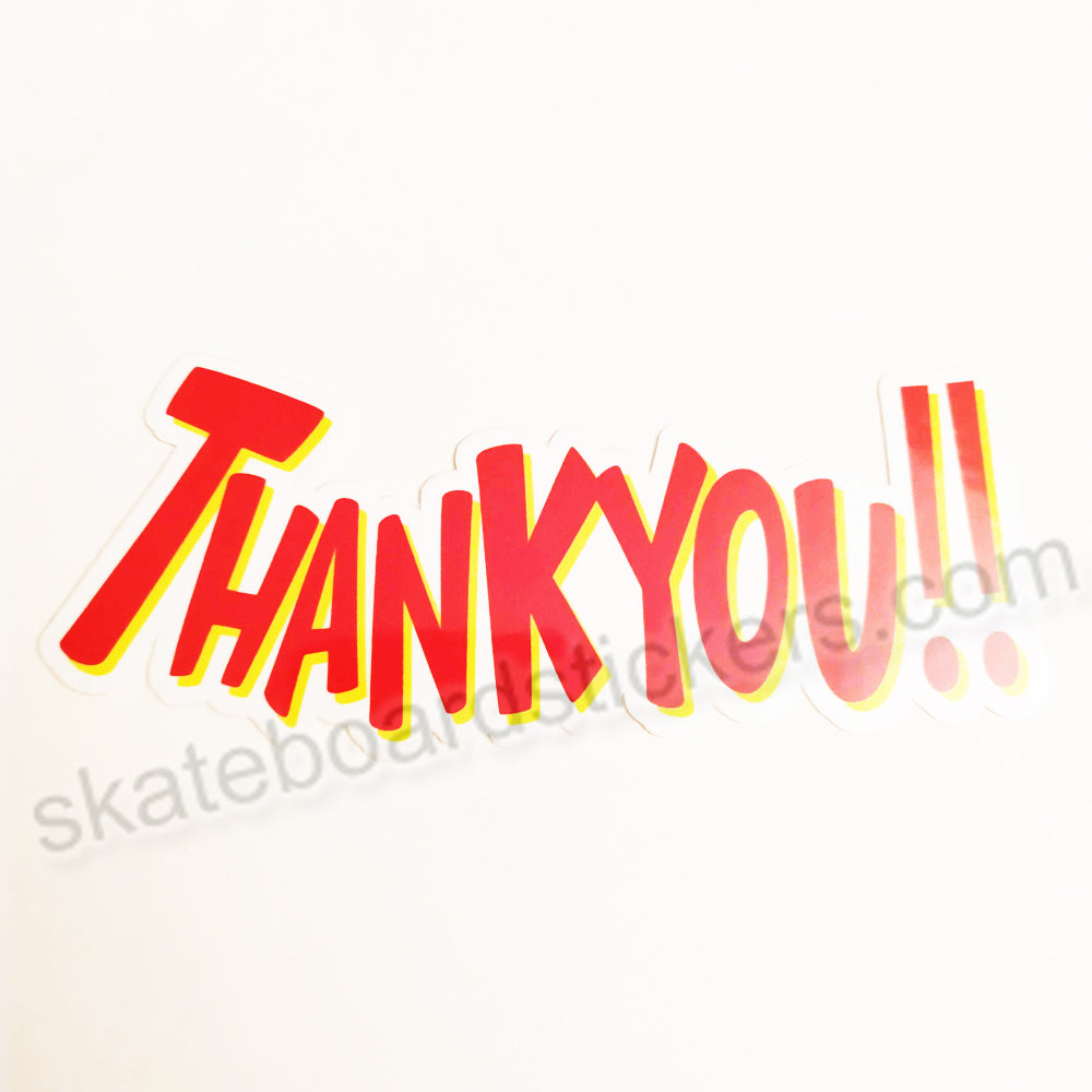 Thank You Skateboard Sticker - SkateboardStickers.com