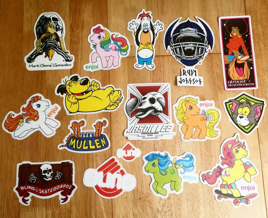 Blind Heritage, Almost Cartoon Throwbacks and Enjoi My Little Pony Skateboard Stickers!!