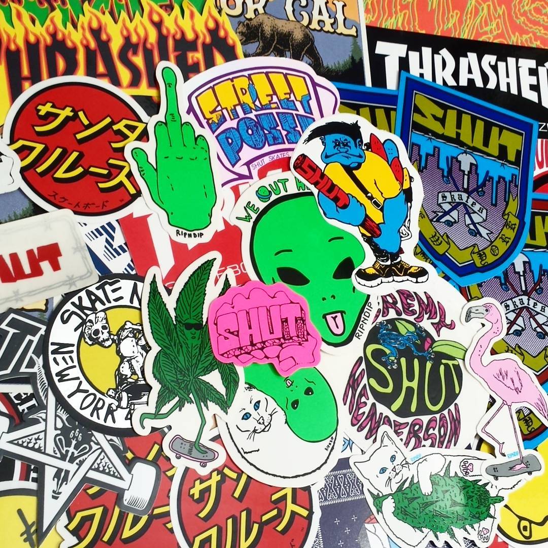 Thrasher, Santa Cruz etc. Stickers back in plus new arrivals from Rip N Dip, Quasi and Shut Skates!
