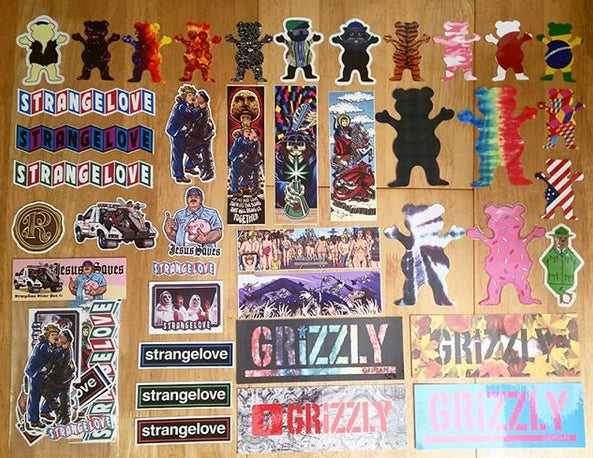 Brand New Stickers from StrangeLove (Sean Cliver) and Grizzly Griptape