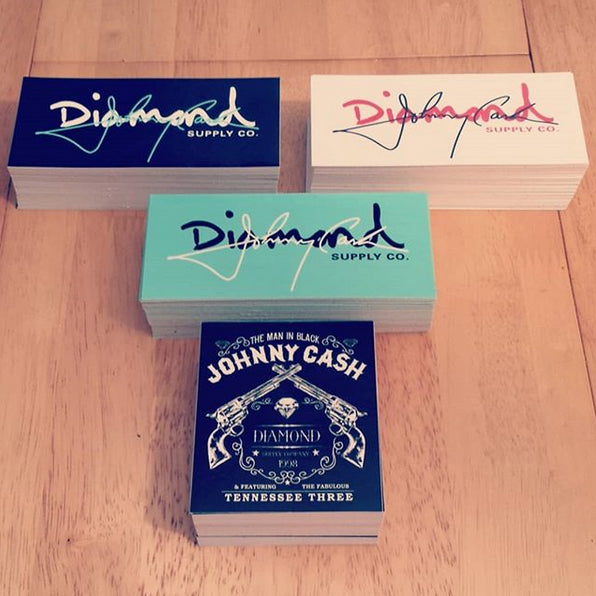 Diamond Supply Co. x Johnny Cash Skateboard Stickers