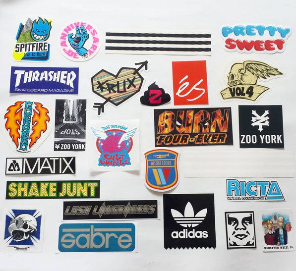 25 Skateboard Sticker Pack - Top Brands Bargain!