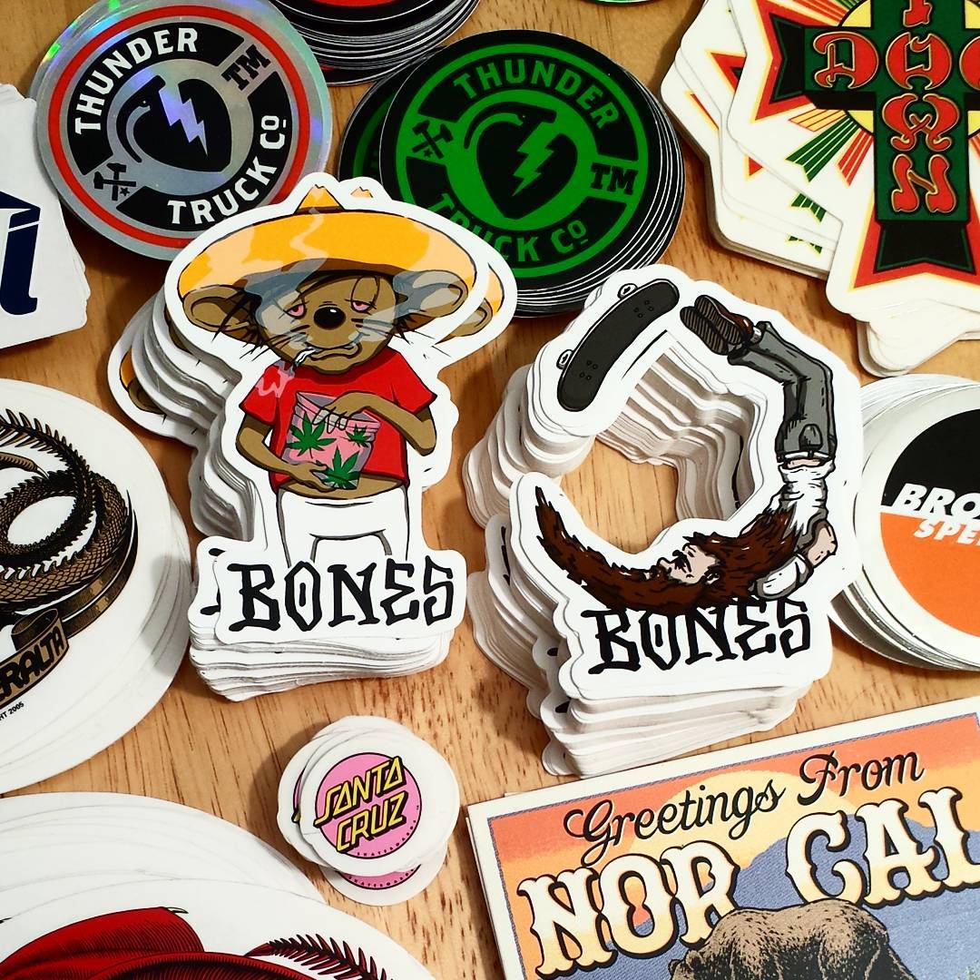 New Stickers from Bones and Santa Cruz plus others brands back in stock