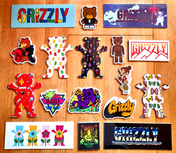 Brand New Grizzly Griptape Skateboard Stickers