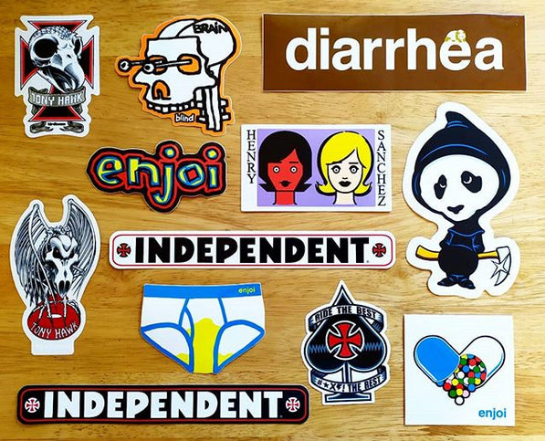 Brand new Skate Stickers from Independent, Enjoi, Blind and Birdhouse