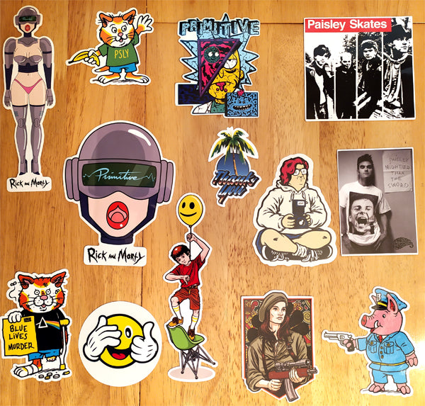 New Stickers just added from Paisley, Primitive (Rick and Morty) and Thank You Skateboads