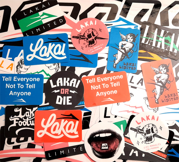 Loads of Lakai Skate Shoes Skateboard Stickers just added!!