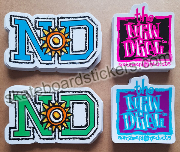 Fresh restock of Classic New Deal Skateboards Skate Stickers