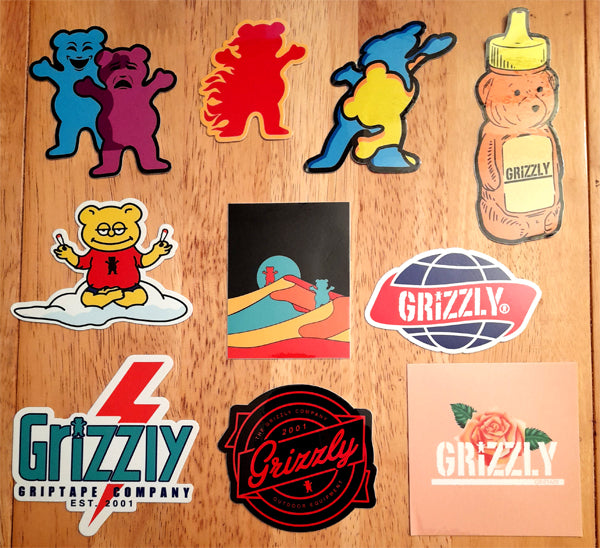 Grizzly Griptape Stickers - 10 new Skate Stickers just added!