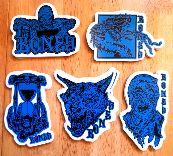 Bones Wheels Time Beasts Skateboard Stickers back in!