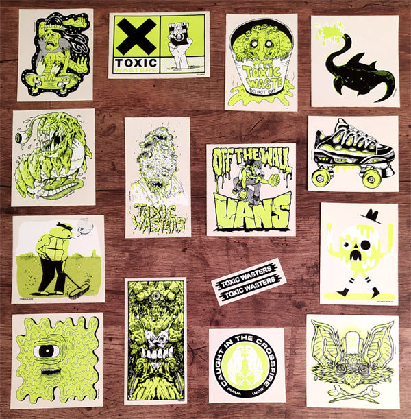 Toxic Wasters Stickers from Crossfire Zine