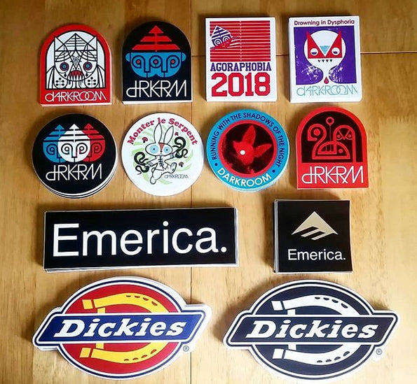Darkroom / dRKRM Skateboard Stickers new in, plus Dickies, Emerica Restock