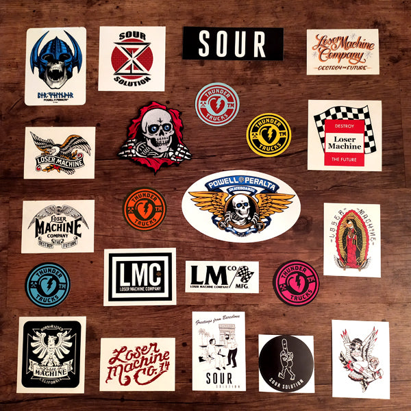 New Stickers just added from Powell, Sour Solution, Thunder, Loser Mac ...