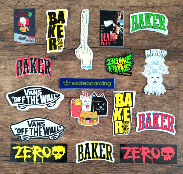 Stickers just added from Vans, Baker, Deathwish, Adidas, Rip N Dip, Zero, Enjoi and OJ Wheels