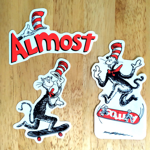 Almost Skateboards - Dr. Seuss Cat in the Hat Skateboard Stickers New in
