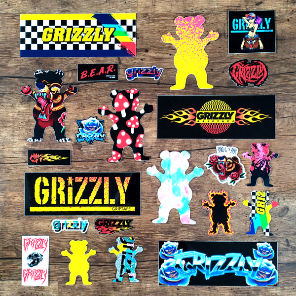 Brand New Grizzly Griptape Skateboard Stickers Just Added!