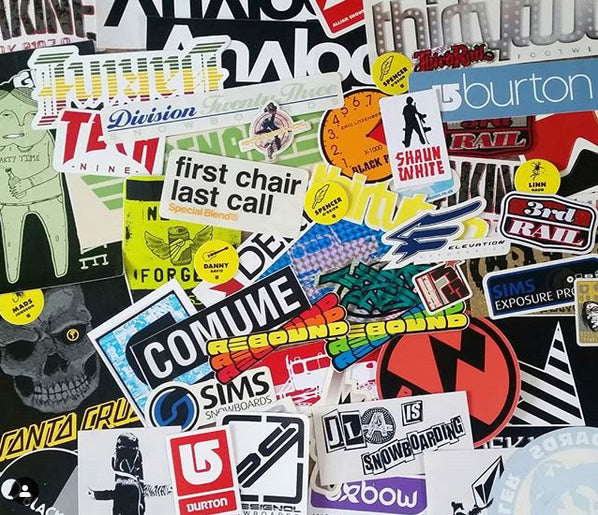 Lots of Snowboard Stickers just added.