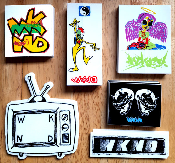 Brand New Skate Stickers from WKND Skateboards