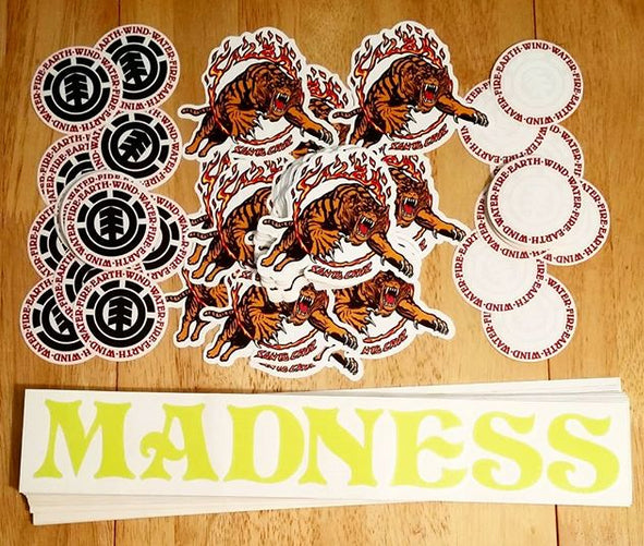 New Skateboard Stickers from Element, Madness and Santa Cruz