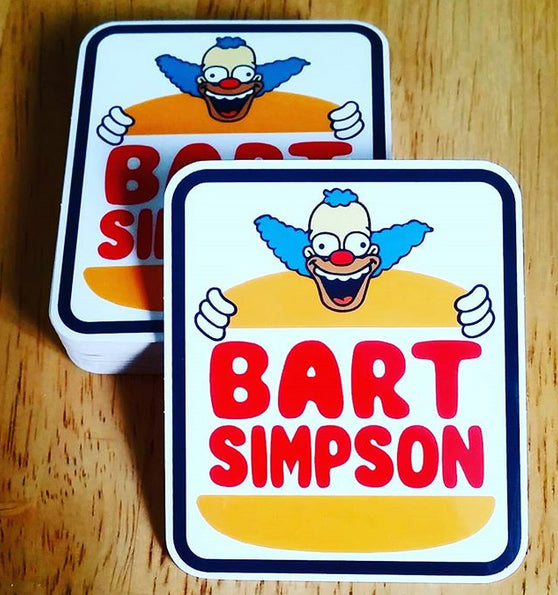 Prime LA Bart Simpson x Jason Lee Burger Skateboard Stickers just added