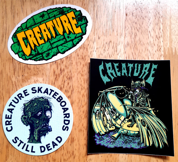 Brand New Stickers from Creature Skateboards