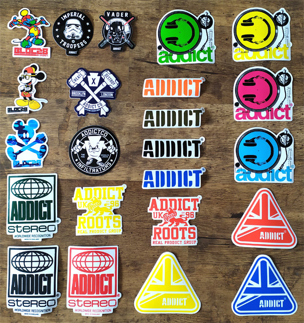 Addative Sticker New Skate Stickers from Addict, plus Addict X Bloc 28 by Disney