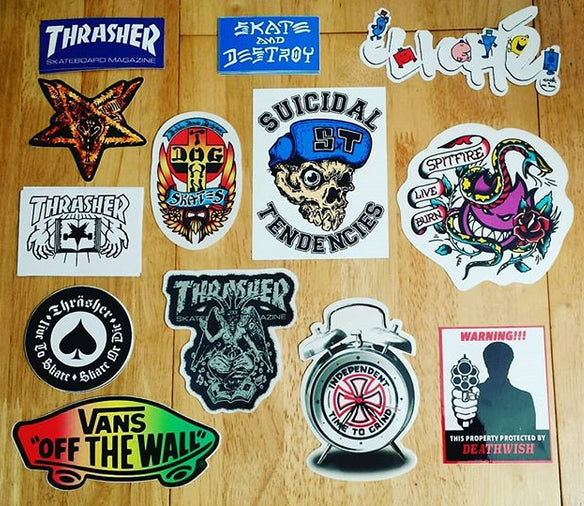 More skate stickers back in and online now from Thrasher, Cliche, Dogtown and more