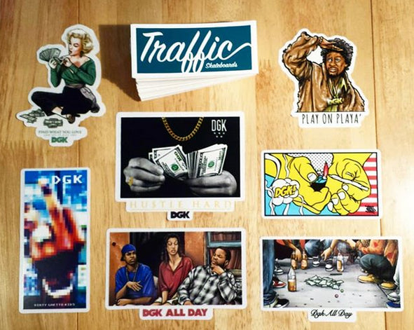 New Stickers just added from Traffic Skateboards and DGK