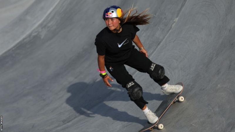 Sky Brown representing Great Britain wins park gold at the Skateboarding World Championships.