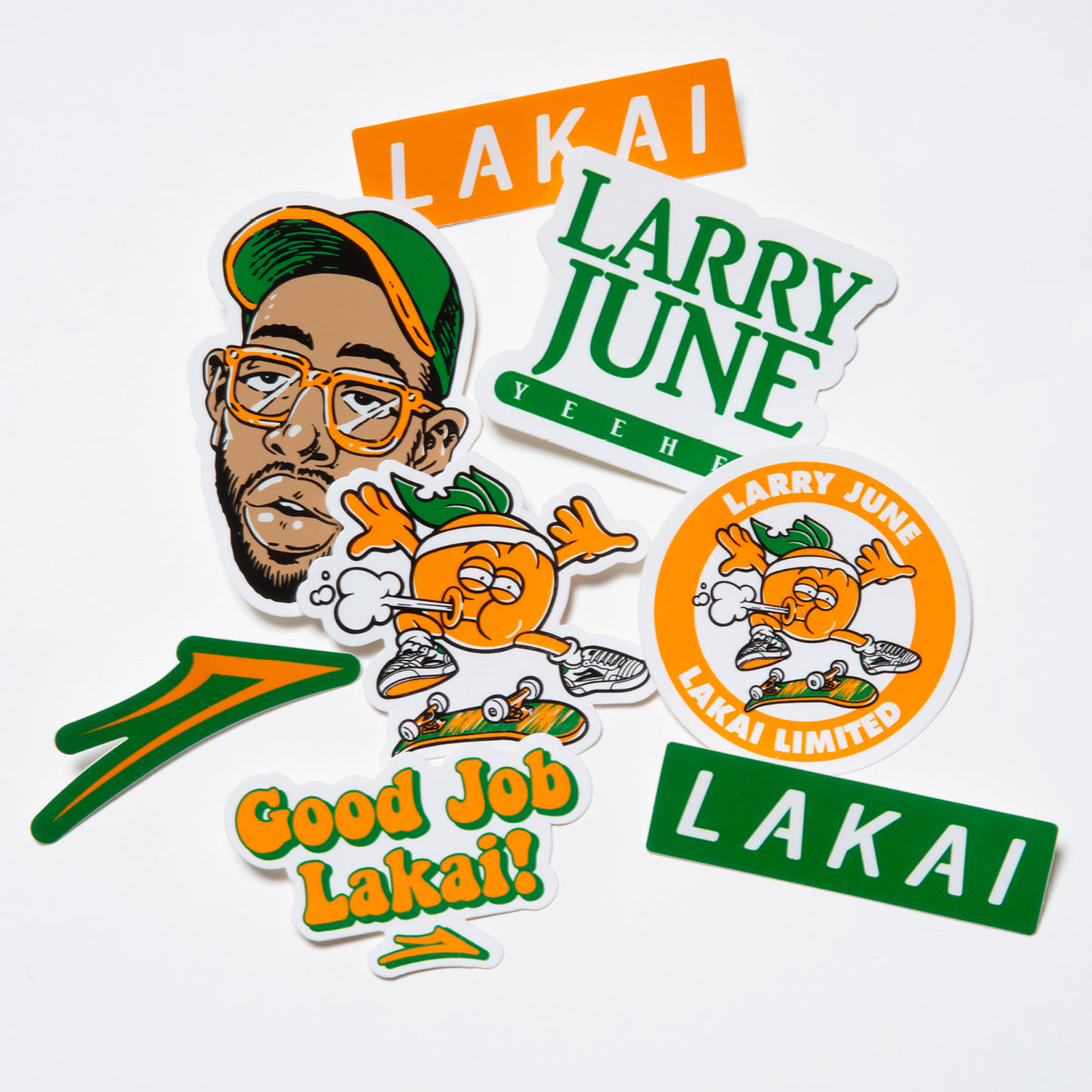 Lakai Skate Shoes X Larry June Skateboard Stickers Pack