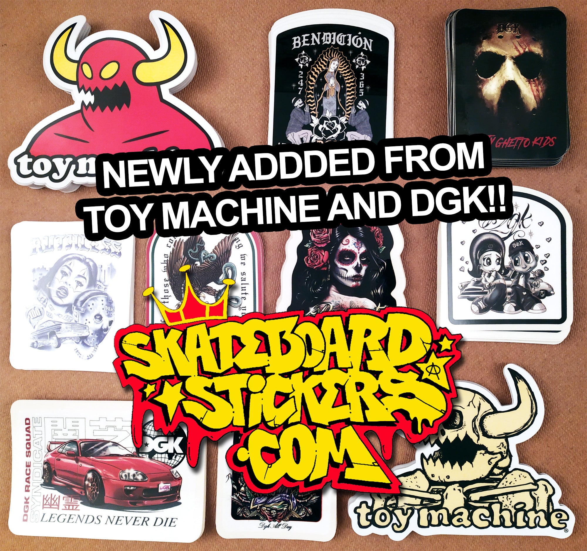 Brand New DGK Stickers plus Toy Machine Classics!!