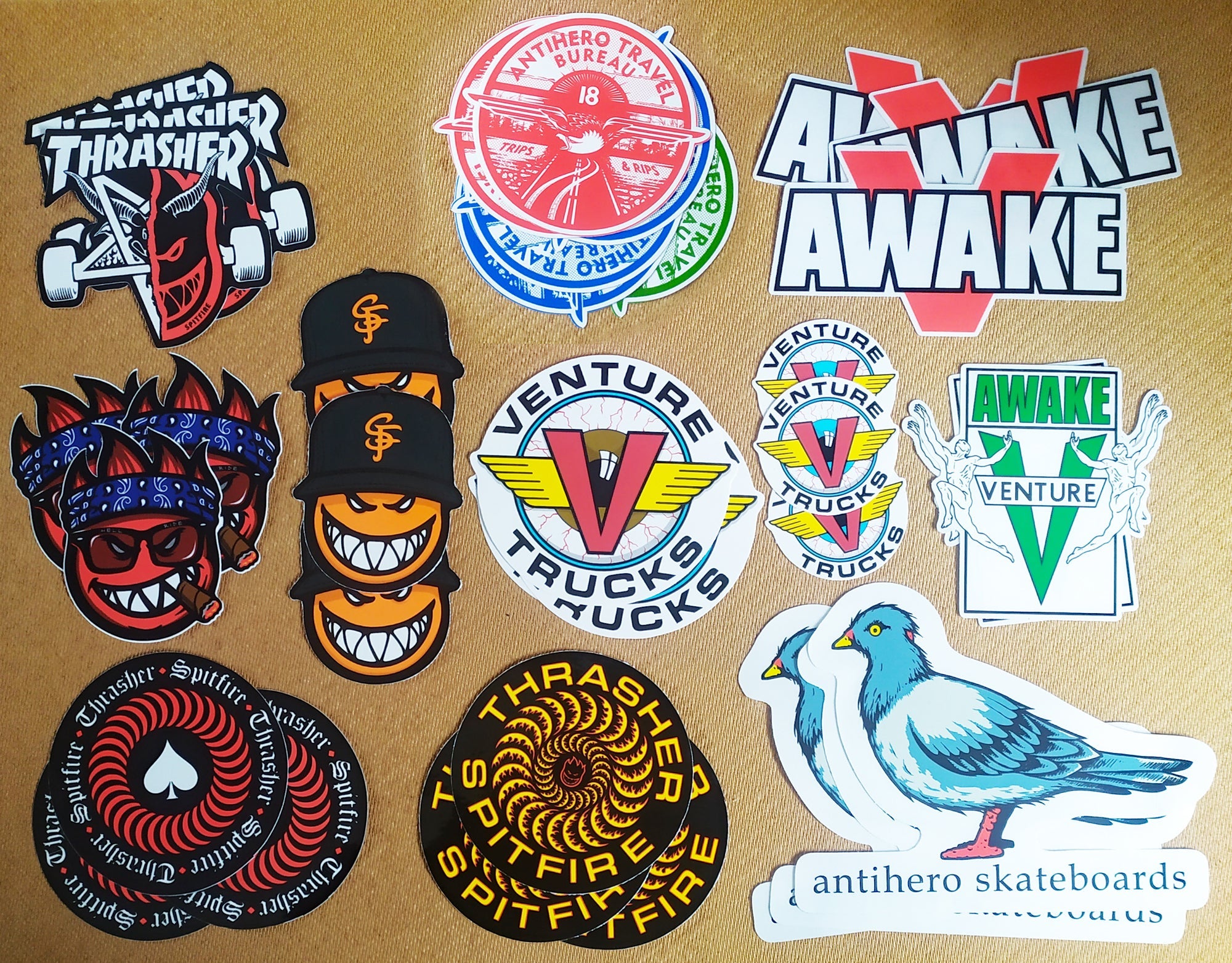 New Stickers from Antihero, Spitfire, Thrasher, Venture