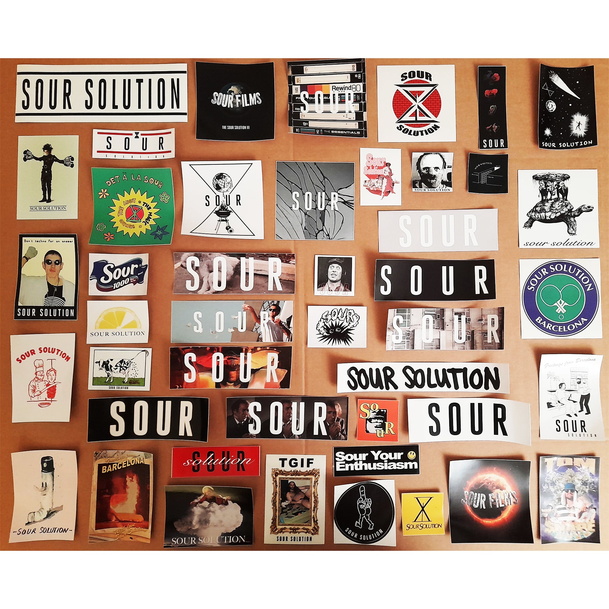 Sour Solution Skateboards Skateboard Stickers Mega Pack of 45 Stickers!