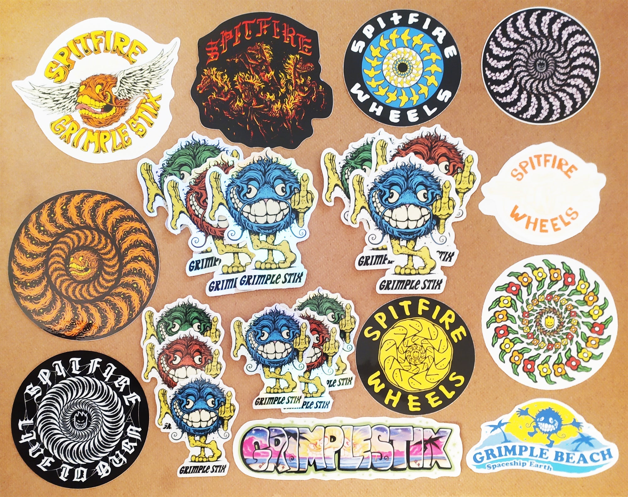 New stickers just added from Spitfire, Grimple Stix, Krooked