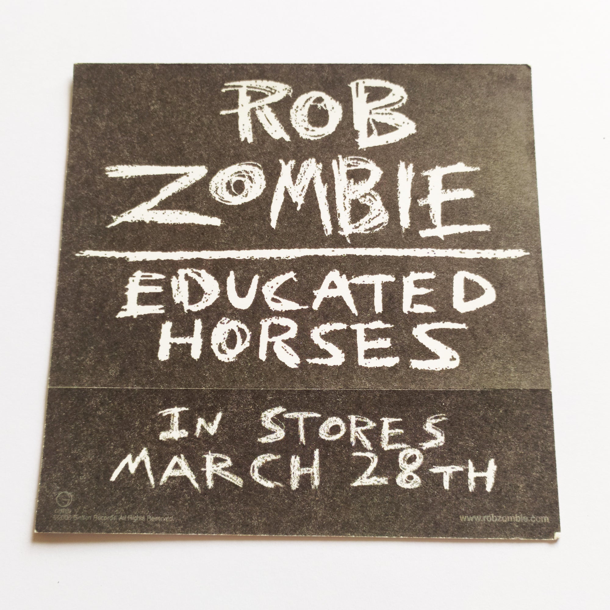 Rob Zombie - Educated Horses Music Sticker - SkateboardStickers.com