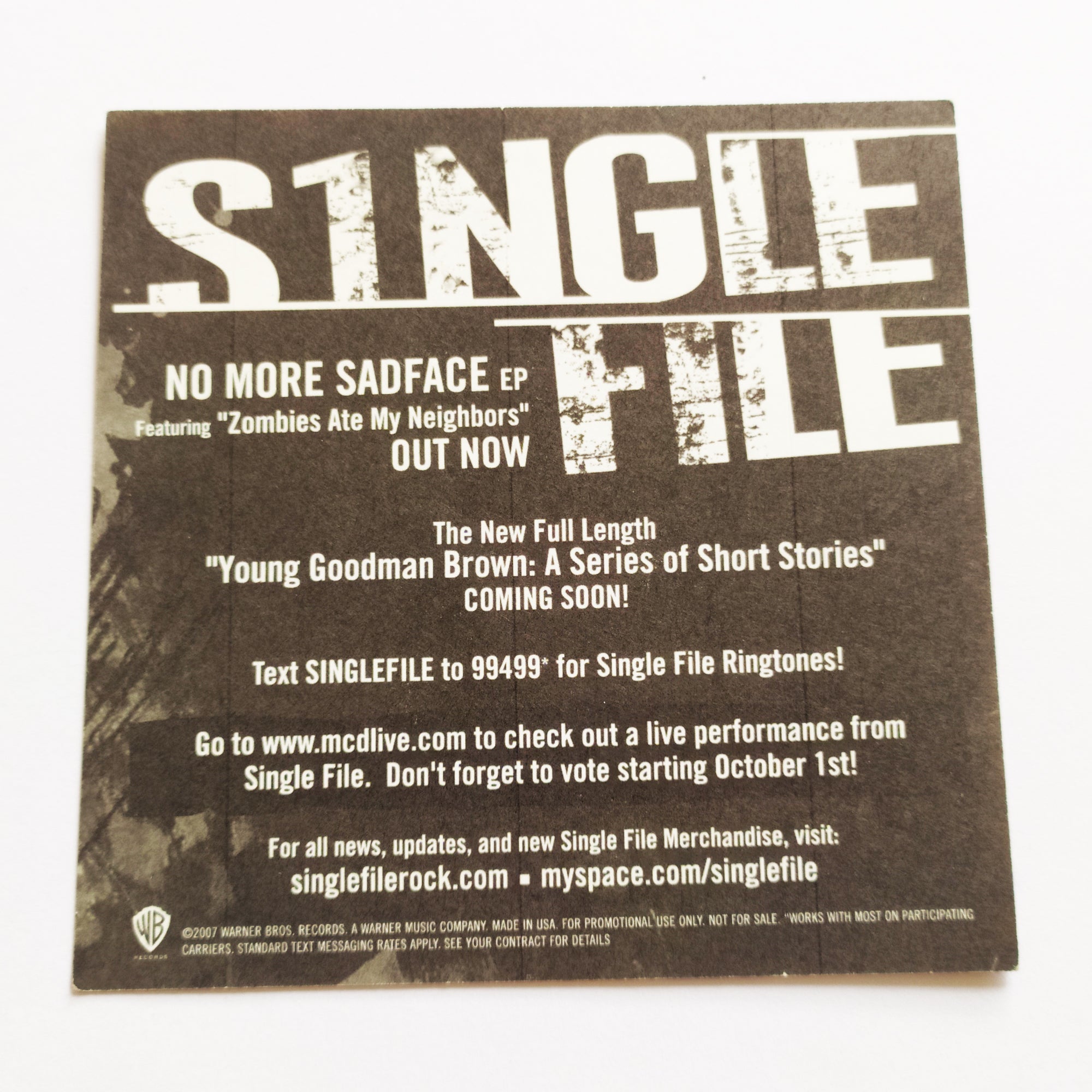 Single File - No More Sadface Music Sticker - SkateboardStickers.com