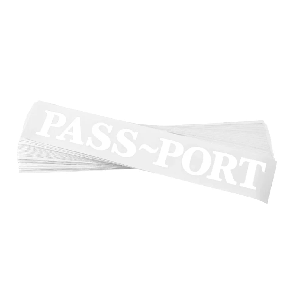 Pass~Port Sticker - White - RUB ON STYLE DECAL