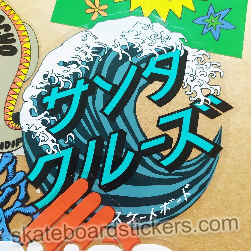 Santa Cruz - Japanese Wave Dot Skateboard Sticker - 10cm across approx - SkateboardStickers.com