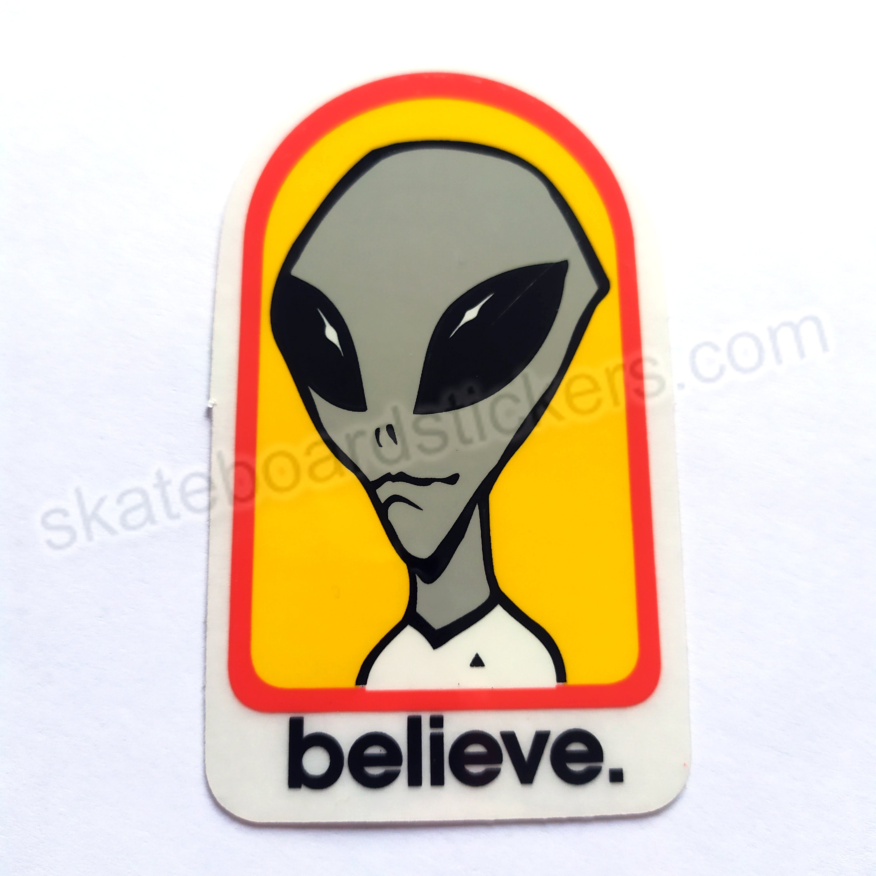 Alien Workshop Skateboard Sticker - Believe - 8cm high approx - SkateboardStickers.com