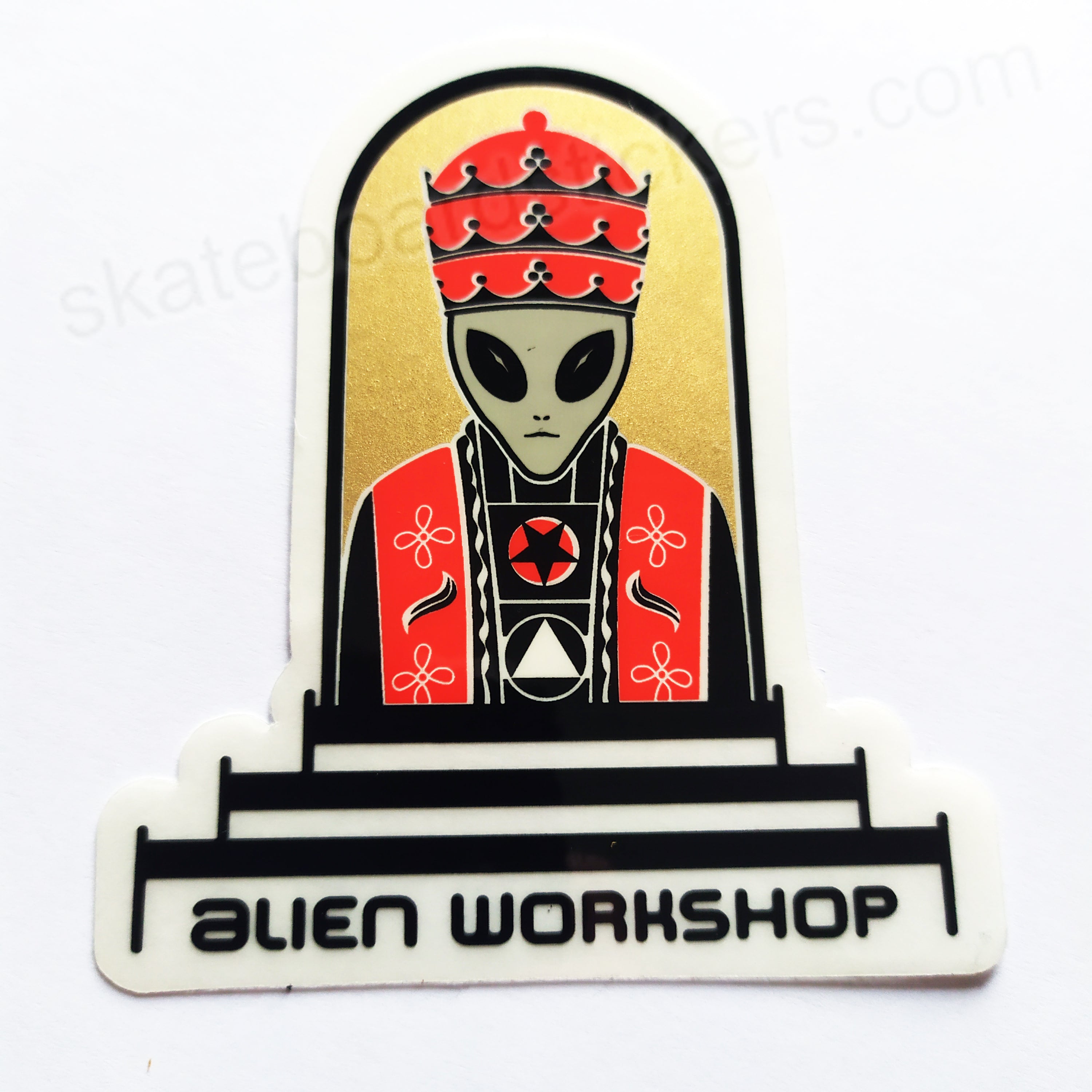 Alien Workshop Skateboard Sticker - Priest - 8.5cm high approx - SkateboardStickers.com