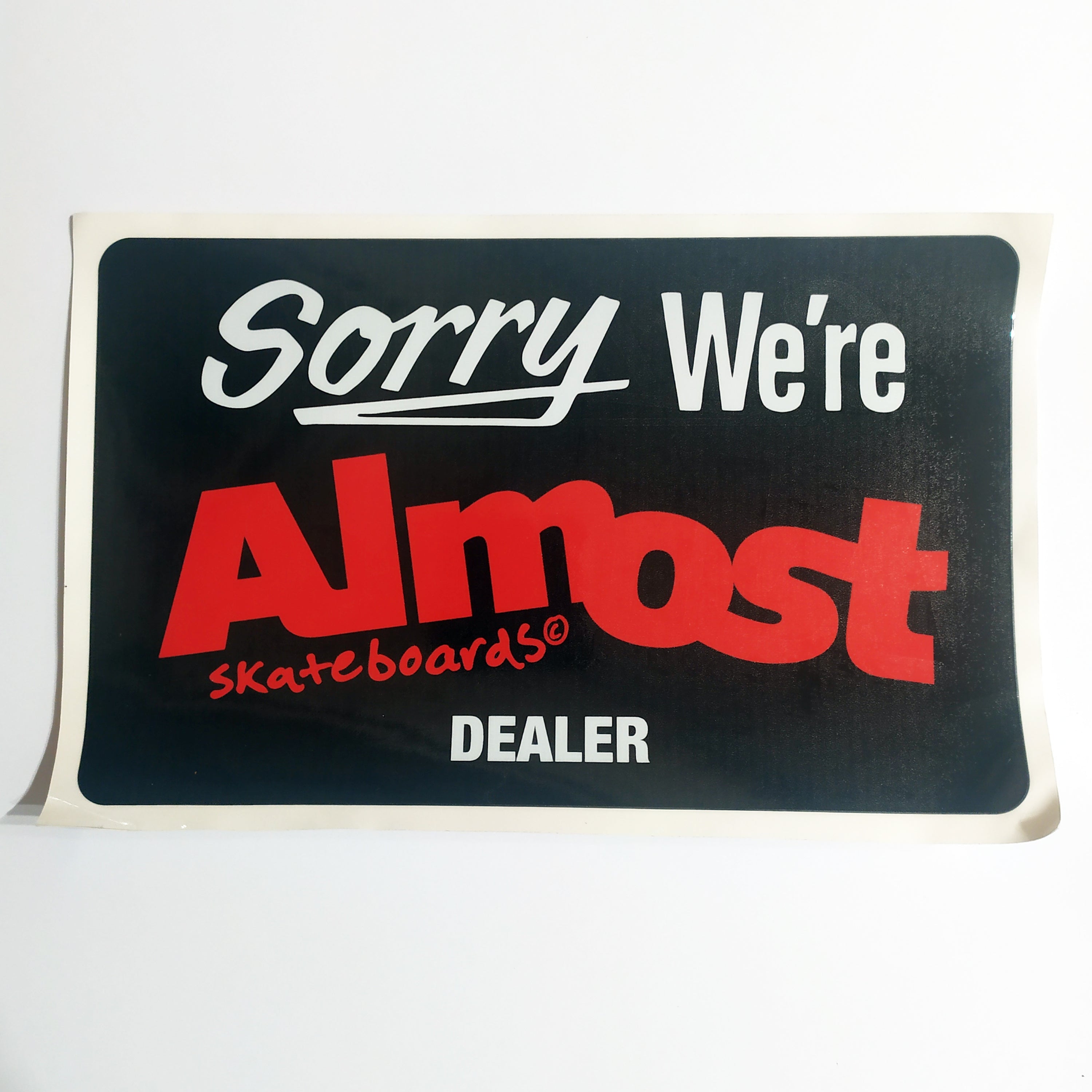 Almost Skateboards Dealer Window Sticker (slight damage - see descriptioin) - SkateboardStickers.com