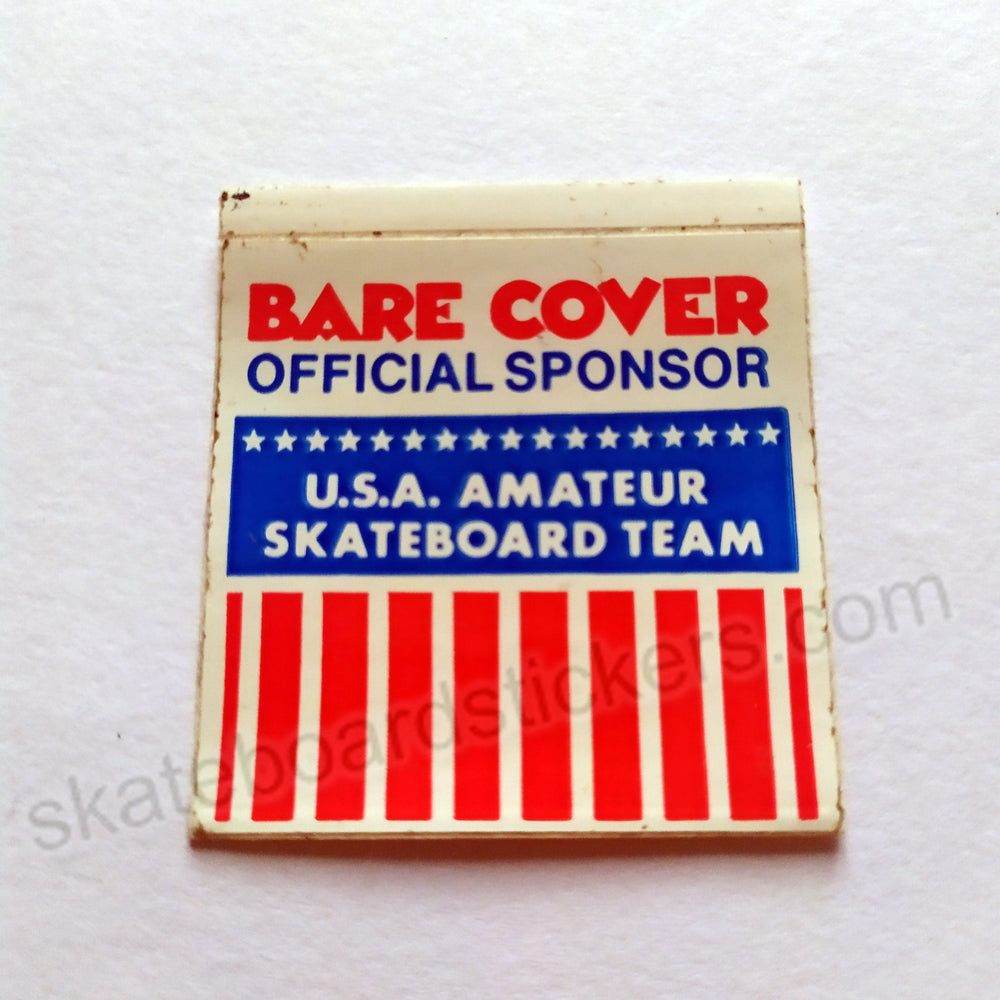 Bare Cover - "U.S.A Amateur Skateboard Team" Old School Skateboard Sticker - SkateboardStickers.com