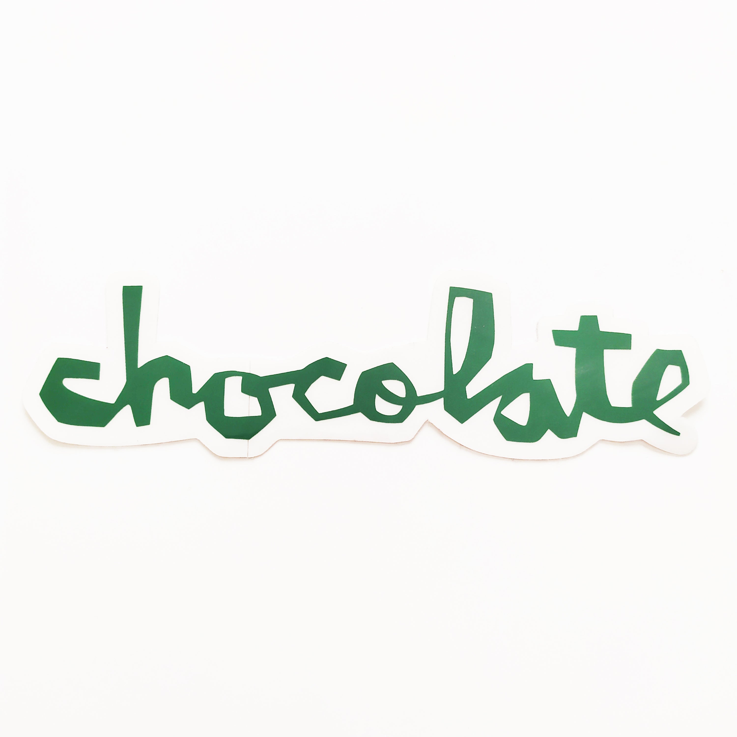 Chocolate Chunk Logo Skateboard Sticker - Dark Green - 8cm across approx - SkateboardStickers.com
