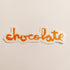 Chocolate Chunk Logo Skateboard Sticker - Orange - 8cm across approx - SkateboardStickers.com