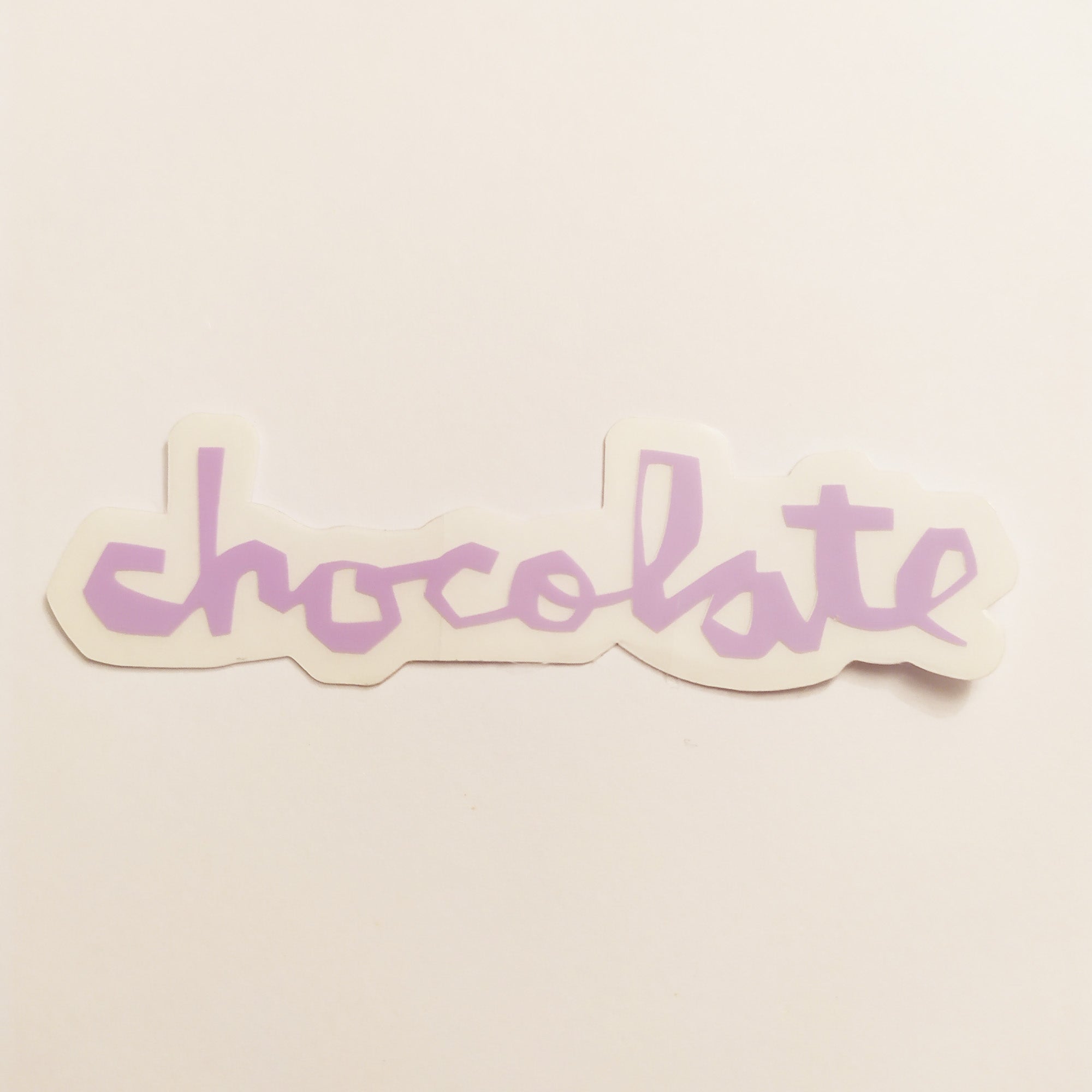 Chocolate Chunk Logo Skateboard Sticker - Lilac - 14 cm across approx. - SkateboardStickers.com