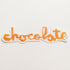 Chocolate Chunk Logo Skateboard Sticker - Orange - 8cm across approx - SkateboardStickers.com