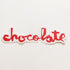 Chocolate Chunk Logo Skateboard Sticker - Red - 8cm across approx - SkateboardStickers.com